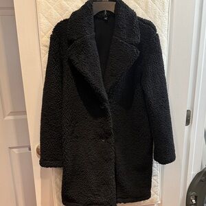 Women's Black Uniqlo Teddy Coat